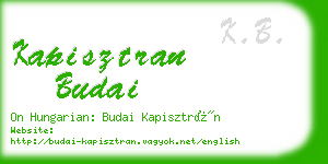 kapisztran budai business card